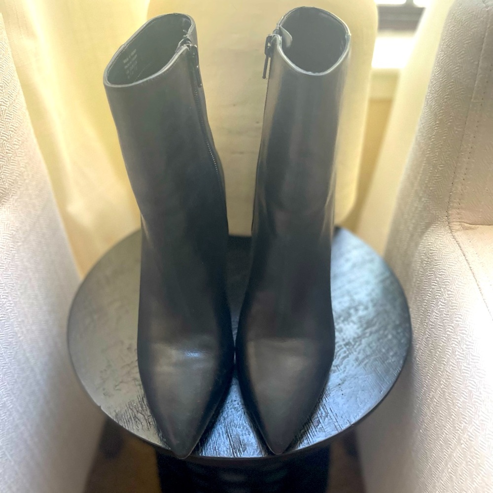 Aldo black leather ankle boots